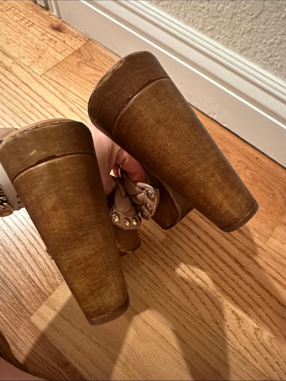 Steve Madden Braided Slide Heels in Nude Tan